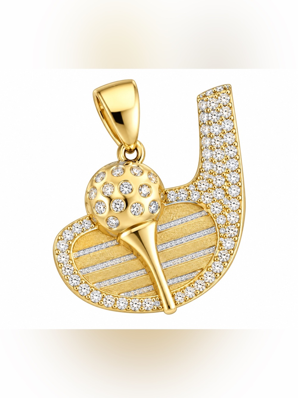 Moissanite Diamond Gold Golf  Pendant‎